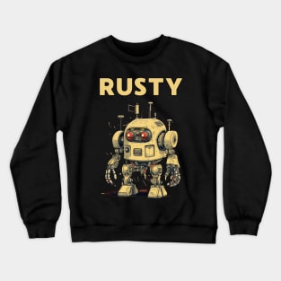 Futuristic Funny Robots Rusty Crewneck Sweatshirt